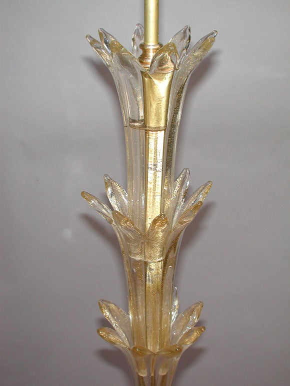 ITALIAN ART DECO FLOOR LAMP WITH GOLD SPECKLING