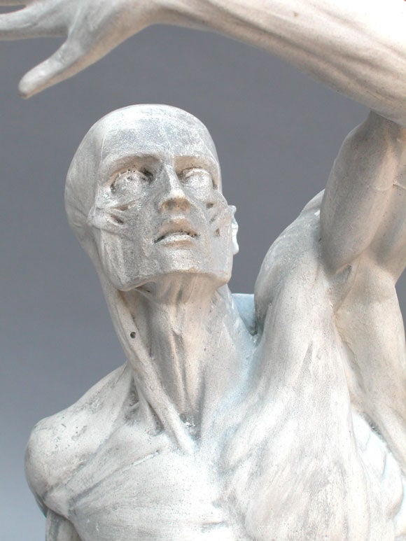 FRENCH WHITE PLASTER ARTIST'S MODEL OF A STANDING MALE FIGURE