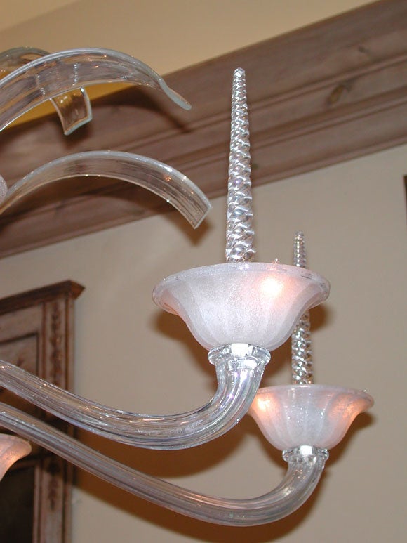 ITALIAN 1940'S EIGHT-LIGHT OVAL CHANDELIER