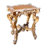 Antique ITALIAN BAROQUE SILVER-LEAFED AND GILT-VARNISHED SIDE TABLE