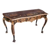 Antique PORTUGUESE ROCOCO CHINOISERIE DECORATED TWO-DRAWER WRITING DESK