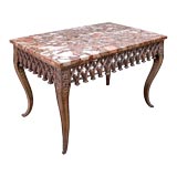 FRENCH NEO-GOTHIC PINE FAUX BOIS PAINTED CENTER TABLE