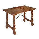 A HANDSOME SPANISH BAROQUE WALNUT RECTANGULAR CENTER TABLE