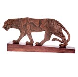 ITALIAN ART DECO MODEL OF A STALKING TIGER COVERED IN PYTHON
