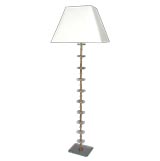 ITALIAN 1950'S BRASS POLE FLOOR LAMP WITH  GLASS PARTITIONS