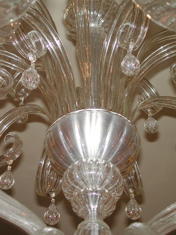 MASSIVE ITALIAN ART DECO 24-LIGHT CHANDELIER  by Venini