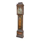 EXOTIC ENGLISH GEORGE III GREEN-GROUND CHINOISERIE CASE CLOCK