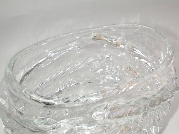 ITALIAN 1970'S CLEAR-GLASS OVAL FORM VASE by Cenedese