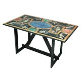 ITALIAN BAROQUE TABLE W/ CHINOISERIE AND FAUX PIETRA DURA