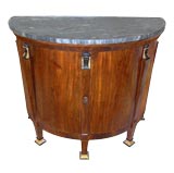 Antique ITALIAN NEO-CLASSICAL EGYPTIAN-INSPIRED CHERRYWOOD DEMI-LUNE