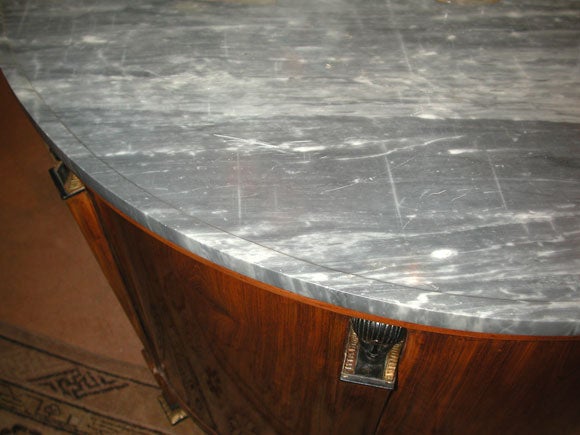 ITALIAN NEO-CLASSICAL EGYPTIAN-INSPIRED CHERRYWOOD DEMI-LUNE