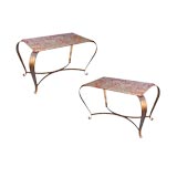 PAIR OF FRENCH 1950'S GILT WROUGHT-IRON CENTER TABLES