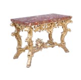 ITALIAN BAROQUE CARVED AND GILTWOOD RECTANGULAR CONSOLE