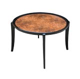 ITALIAN 1940'S BURL WALNUT-VENEERED ROUND LOW TABLE