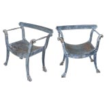Vintage PAIR OF ENGLISH  GARDEN CHAIRS Ex-Collection Michael Taylor
