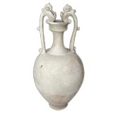 A GRACEFUL CHINESE STRAW-GLAZED AMPHORA WITH DRAGON HANDLES