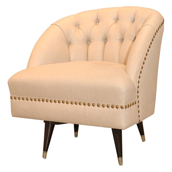 Swivel Chair with Nail Head Detail