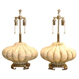 Pair Ceramic Squash Lamps