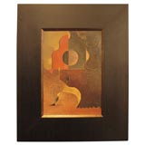 Mixed media painting by Calif. Artist Paul Julian (1914-1995)