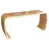 Parchment Scroll Style Console, in the manner of Karl Springer