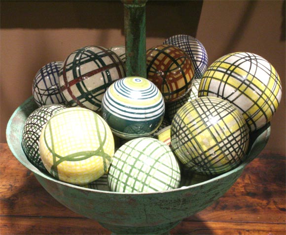 Very nice selection of 19th century English carpet balls.