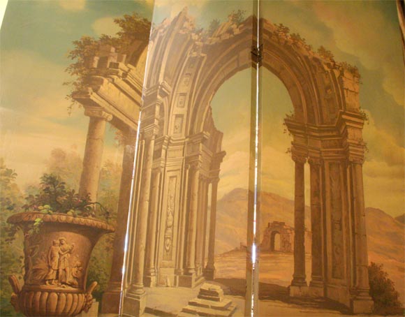 20th Century Oil on Canvas, Eight-Panel Screen