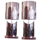PAIR OF SIGNED C.JERE SILVER CHROME LAMPS