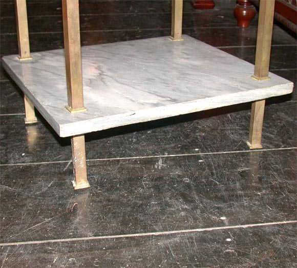 A PAIR OF AUSTRIAN BRASS AND MARBLE BEDSIDE TABLES For Sale 2