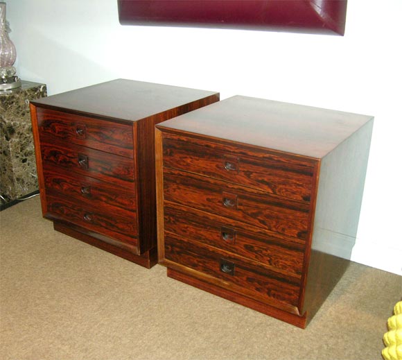 Pair of Bedside Tables in Brazilian Rosewood