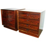 Pair of Bedside Tables in Brazilian Rosewood