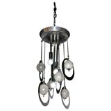 Vintage Sculptural Chandelier with Suspended Glass Orbs