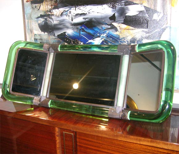 3 Part Illuminating Vanity Mirror by Seguso for Karl Springer