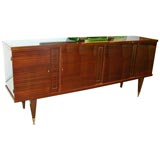 Exceptional 4 Door Mahogany Commode with Brass Inlays