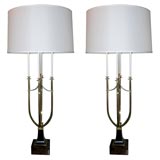 A Pair of Tommi Parzinger Modern Candelabra Table Lamps
