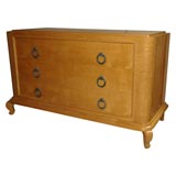 Art Deco sycamore chest of drawers, in the style of Andre Arbus