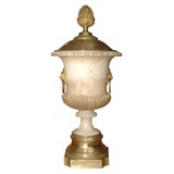 Alabaster and bronze urn, now electrified