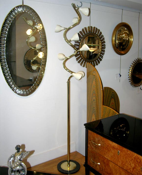 #3714 Gino Sarfatti Spiral Brass Floor Lamp