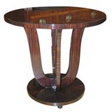 #3450 Macassar Ebony Round Wood Occassional Table