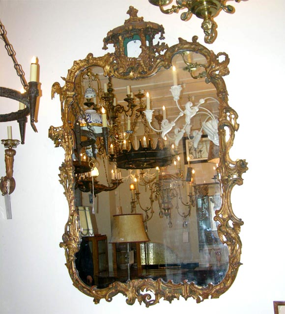 Chinese Chippendale style looking glass