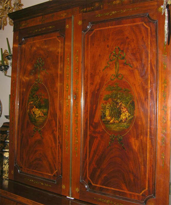 18th Century and Earlier A George III Period Mahogany Linen Press