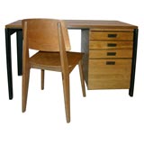 Desk with matching chair by Jean Prouve