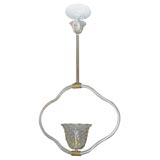 Murano Glass Rope Twist Light Fixture by Barovier Toso