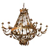 TOLE AND MIRROR CHANDELIER