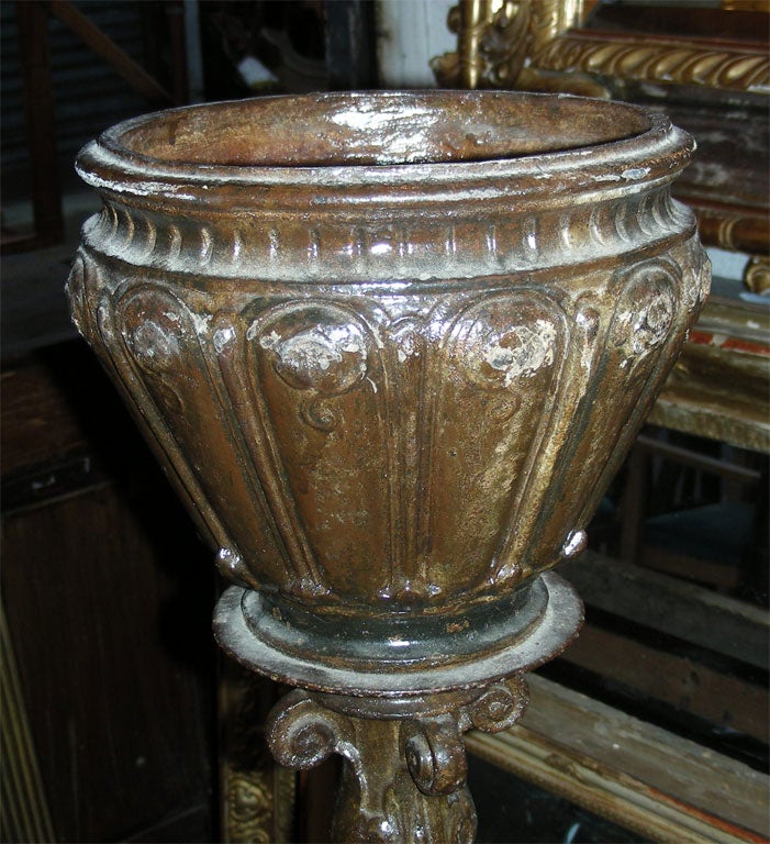19th Century Two Large Napoleon III Tripod Urns on a Stand