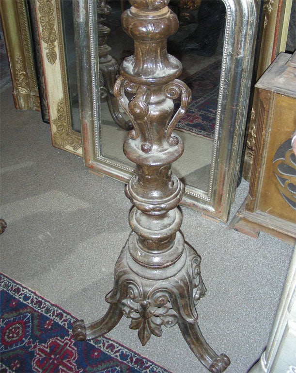 Iron Two Large Napoleon III Tripod Urns on a Stand