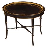 Lacquered & Gilt Papier Mache' Tray on Stand