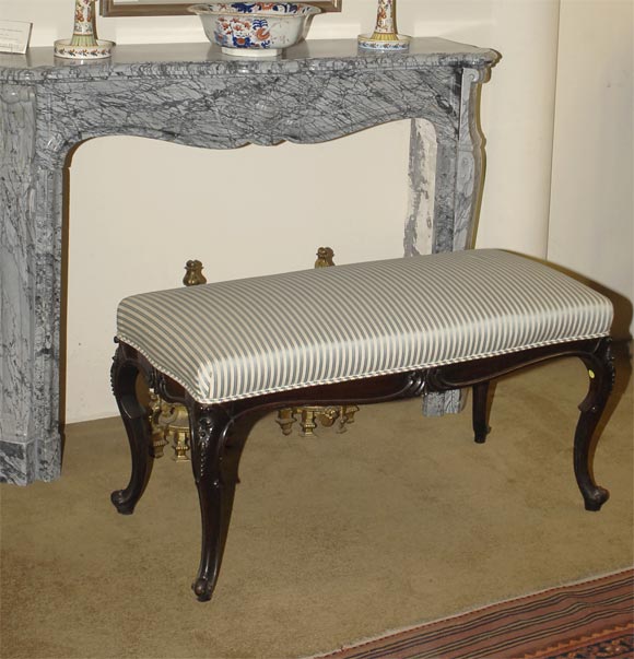 Rosewood upholstered bench