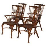 Set of four Windsor fanback armchairs
