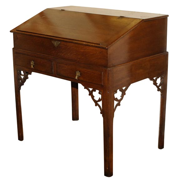 Queen Anne oak lift-top secretaire-desk For Sale