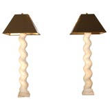 Italian Marble Column Lamps